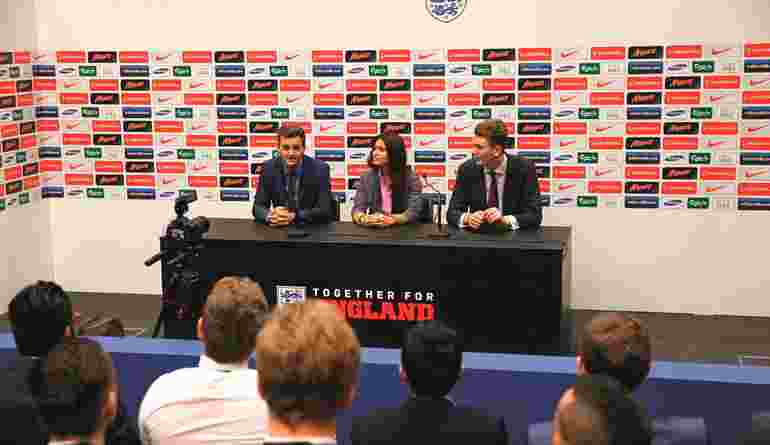 ӣƵ Wembley Football Team Captains Giving A Press Conference At Wembley Stadium V2